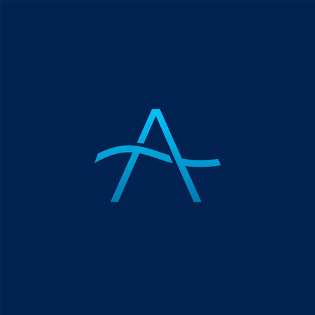 Letter A wave logo design vector templateのイラスト素材
