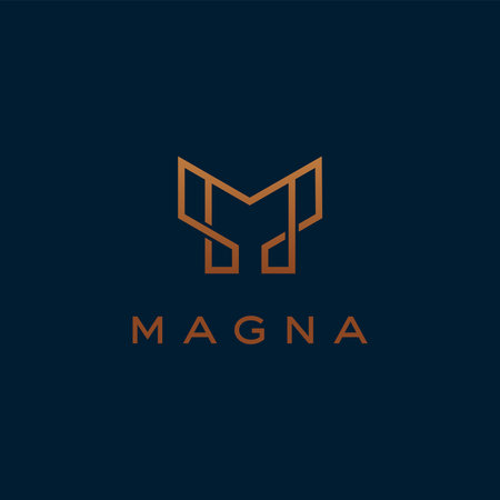 Abstract luxury letter M logo icon symbol design templateのイラスト素材