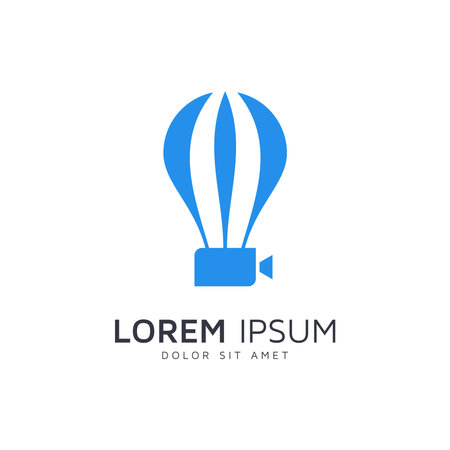Balloon with camera logo design vector templateのイラスト素材