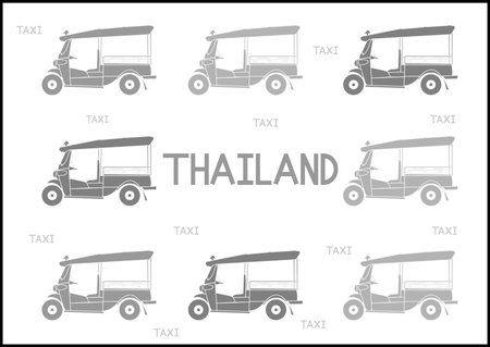 Tuk Tuk Thailand Taxi pattern. - Illustration Thailand, Asia, Bangkok, Famous Place, Capital Cities, pattern, backgroundのイラスト素材