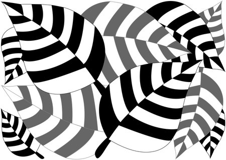 Modern leaf design stripe on white backgroundのイラスト素材