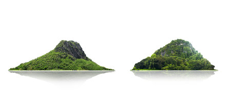 collection  island, Panorama island, hill, mountain isolated on a white background. with clipping path, for photo montage. Used for graphics.の写真素材