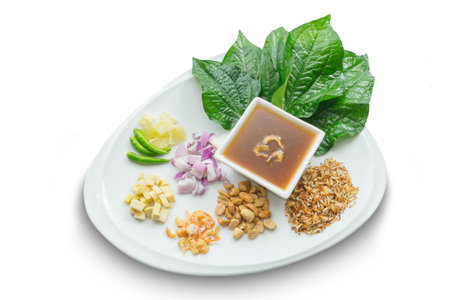 Miang Kham Savoury Leaf Wraps thai foodの写真素材