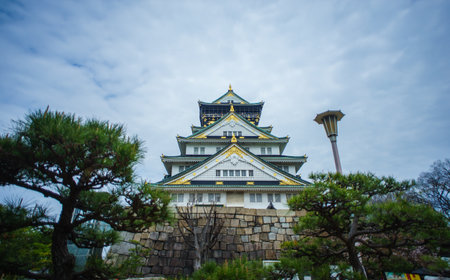 The beautiful castle in Osakaのeditorial素材