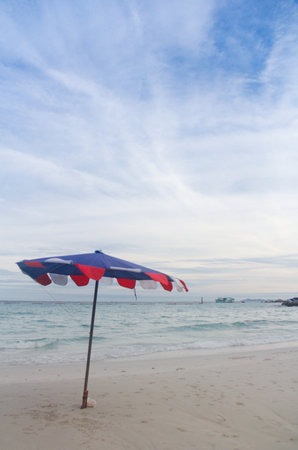 Alone Beach umbrellaの写真素材