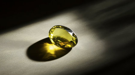 A captivating chrysoberyl gemstone in a cabochon cut, showcasing its natural beauty.の素材