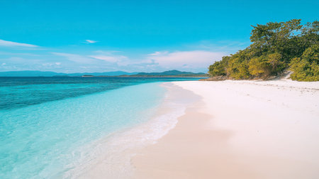 Stunning white sand and clear blue waters at Bamboo Island.の素材