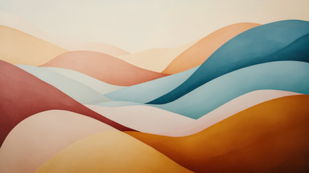 Abstract waves in cool and warm tones, visually representing emotional highs and lowsの素材