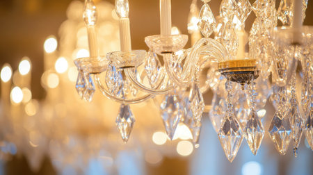 The elegant chandeliers in the Hall of Mirrors at Versailles Castle, adding a touch of timeless sophistication.の素材