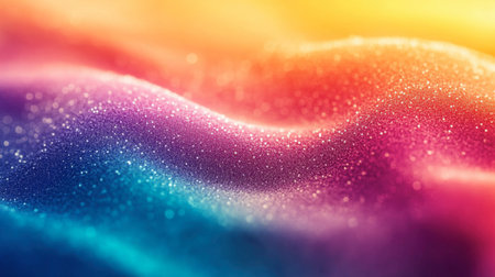 A mesmerizing abstract image featuring colorful glittering waves that create a dreamy atmosphere, perfect for backgrounds and creative projects.の素材