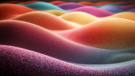 A stunning abstract representation of colorful waves, showcasing vibrant textures and smooth contours. Perfect for modern design and artistic projects.の素材