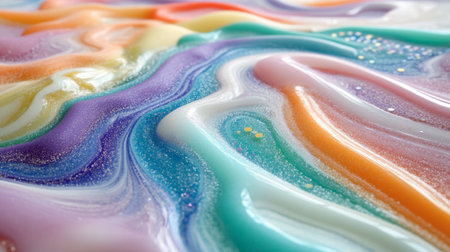 Discover a vibrant abstract artwork featuring colorful fluid swirls in smooth motion. This visually stunning piece brings a sense of creativity and beauty.の素材