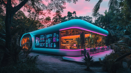 A stylish modern cafの素材