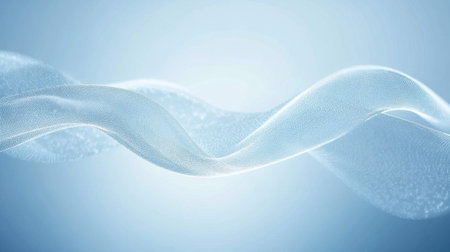 Ethereal waves of light and motion create a serene background. The soft blue tones and delicate textures evoke a sense of tranquility and elegance. Perfect for artistic and modern designs.の素材