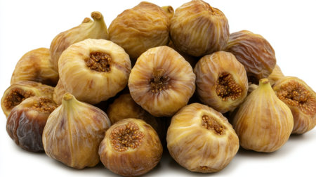 A vibrant pile of fresh figs showcasing their unique textures and colors. Perfect for use in culinary designs, food recipes, and healthy lifestyle themes.の素材