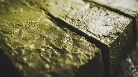 This close-up image showcases the smooth surface of a green block, highlighting its texture and natural appeal. Ideal for culinary and health-themed projects.の素材