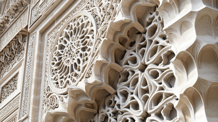 Explore the beauty of intricate stone carvings that showcase remarkable craftsmanship and artistry. This detailed architectural feature captures the essence of traditional design.の素材