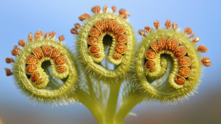 Stunning close-up of a unique floral structure showcasing vibrant spirals and intricate textures, perfect for botanical and nature-themed projects.の素材