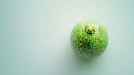 A vibrant green vegetable rests on a soft background, perfectly showcasing its smooth texture and healthy nature, ideal for culinary inspiration.の素材