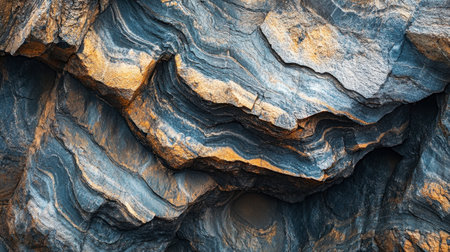 Close-up of textured rock surface with intricate patterns and colors, showcasing natural geological formations.の素材