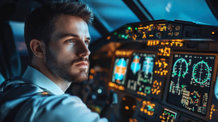 An aerospace engineer working on avionics systems and ensuring aircraft safety.の素材