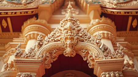 The intricate architecture of Wat Chalong, Phuket most important Buddhist temple.の素材