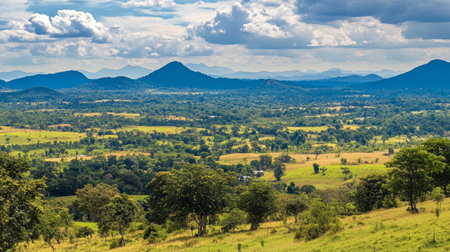 Stunning landscapes of Khao Yai National Park as seen from Pha Kluai Mai Campsite.の素材