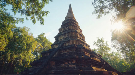 The grand stupa at Phanom Rung Historical Park, a symbol of the ancient Khmer empire.の素材
