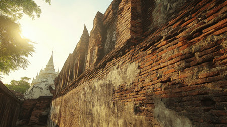 The historical fortifications at Korat Old City Wall, showcasing centuries-old architecture.の素材