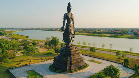 The cultural significance of the Thao Suranaree Monument, a tribute to Korat historical heroine.の素材