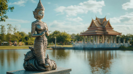 The cultural significance of the Thao Suranaree Monument, a tribute to Korat historical heroine.の素材