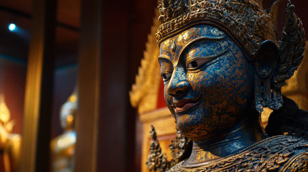 The cultural richness of Maha Viravong National Museum, showcasing artifacts and ancient Thai art.の素材