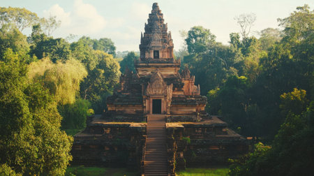 The grand stupa at Phanom Rung Historical Park, a symbol of the ancient Khmer empire.の素材