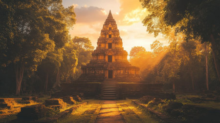 The grand stupa at Phanom Rung Historical Park, a symbol of the ancient Khmer empire.の素材