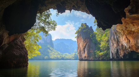 The stunning rock formations at the Srinakarin National Park, perfect for nature photography.の素材