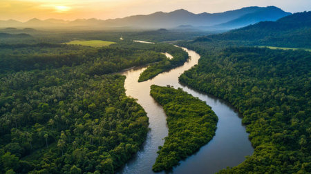 The natural beauty of Sai Yok National Park, with its scenic rivers and dense jungle.の素材