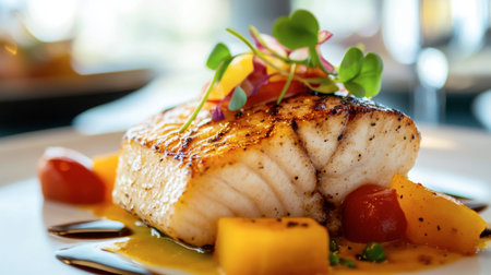 A close-up of a beautifully plated Northern dish, showcasing its vibrant colors and enticing presentation.の素材