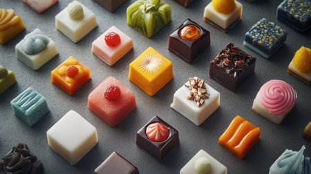 A creative twist on traditional sweetmeats, featuring unique flavor combinations and artistic presentations.の素材