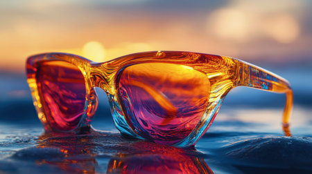New-age glasses with layered, 3D designs that transform when filled with liquid, creating a unique visual experience.の素材