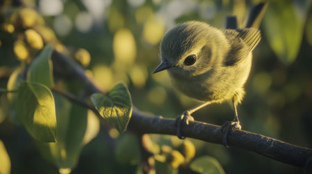 A close-up of a little bird's delicate feet grasping a branch, showcasing the beauty of its features.の素材