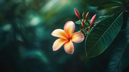 A beautiful close-up of a vibrant flower with soft petals, set against a lush green background, capturing the essence of nature's tranquility and beauty.の素材