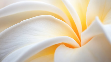 Experience the tranquil beauty of soft cream petals illuminated by gentle sunshine. This close-up captures the delicate texture and serene colors, perfect for calming themes.の素材