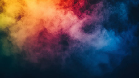 This vibrant and colorful smoke background features a stunning blend of hues perfect for artistic projects, digital designs, and creative visuals.の素材
