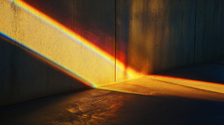 A stunning display of colorful light creating reflections on a smooth concrete surface, showcasing vivid patterns and textures, perfect for artistic projects.の素材