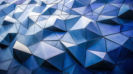 Explore this abstract blue geometric pattern featuring a faceted design that creates depth and visual interest, ideal for modern projects and backgrounds.の素材