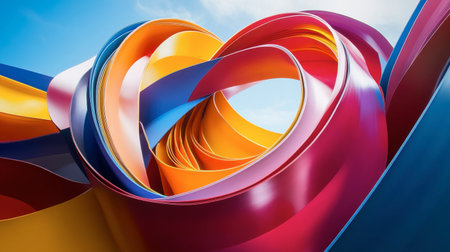 This vibrant abstract artwork features colorful swirls that create a dynamic visual experience. Ideal for backgrounds, designs, or artistic expressions.の素材