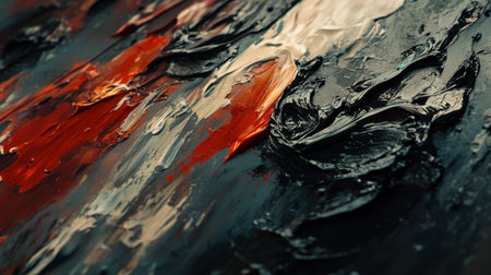 Rich oil paint texture showcases vivid colors and dynamic strokes, creating an abstract composition that evokes emotion and artistic expression, perfect for backgrounds.の素材
