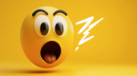 Bright and cheerful surprised emoji with an open mouth and expressive eyes. Perfect for conveying shock, excitement, or humor in digital communications.の素材
