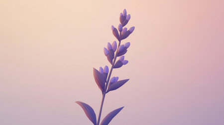 A delicate flower stands gracefully against a soft pastel background, capturing the essence of natureの素材
