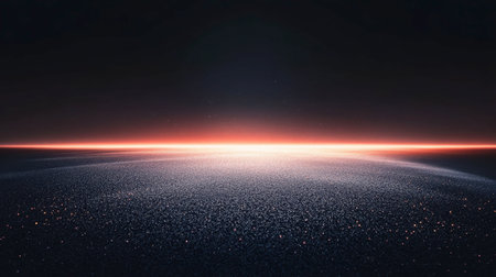 This stunning image features an ethereal horizon illuminated by a glowing light. The dark background adds depth, creating a tranquil and captivating atmosphere.の素材